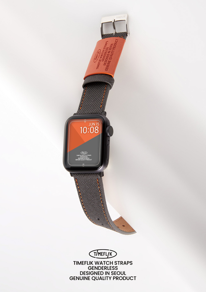 TIMEFLIK signature ring keeper vegan leather smartwatch strap